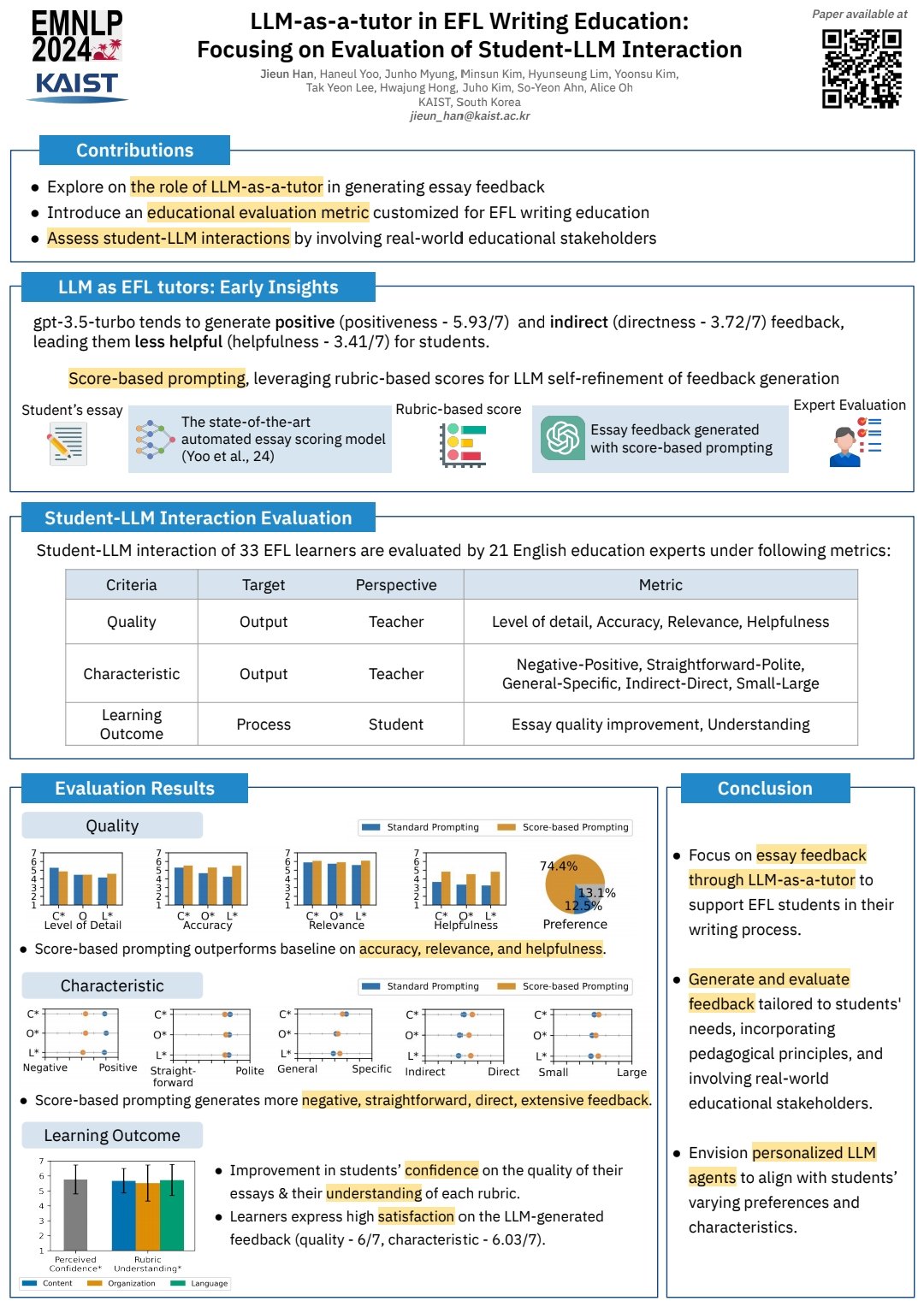 LLM-as-a-tutor in EFL Writing Education: Focusing on Evaluation of Student-LLM Interaction thumbnail